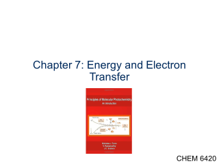 Lecture 5 Energy and Electron Transfer